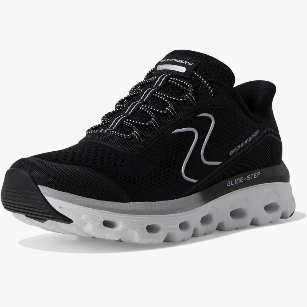 Women’s Skechers Glide-Step Black and Gray Athletic Sneaker - Size 6.5